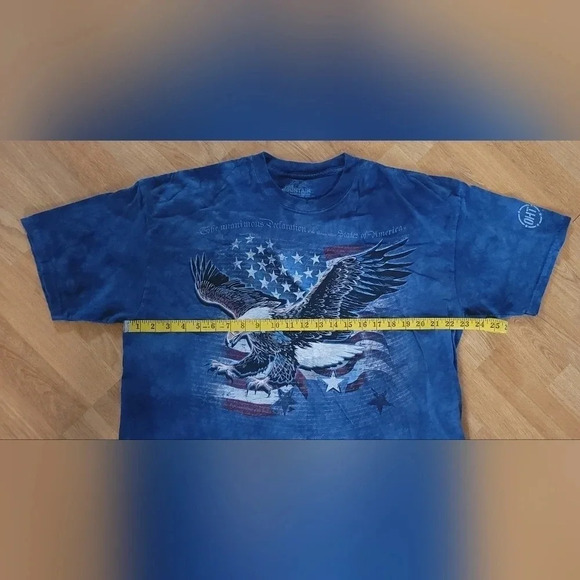 The Mountain 2016 Blue Tie Dye‎ Patriotic Bald Eagle OHT T-Shirt size XL - Picture 5 of 8